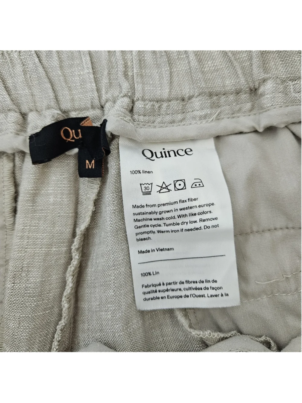 Quince Natural Wide-Leg Linen Pants